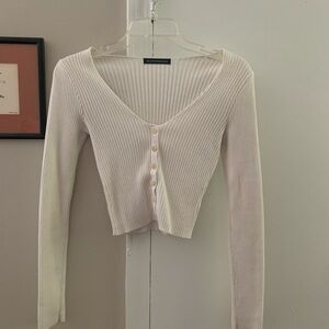 Brandy cropped white sweater
